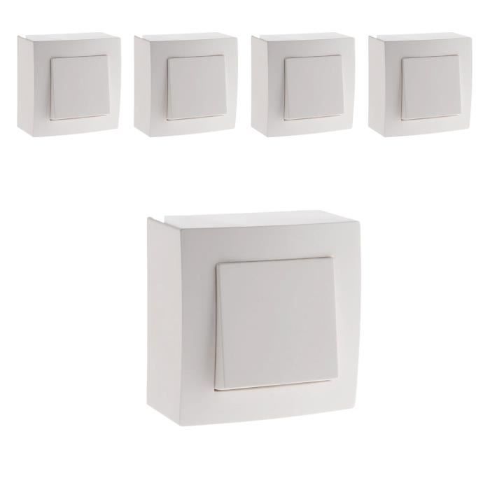Lot de 6 Interrupteurs va et vient monobloc à vis Lot de 6 Interrupteurs va et vient monobloc à vis
