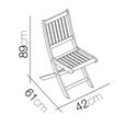 Lot 2 chaise de jardin,chaise d'extérieur,sièges d'extérieur en bois-Longueur 42 x Profondeur 61 x Hauteur 89 cm-JUANIO-1