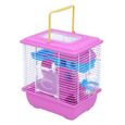 1 Pc Hamster Cage Double Couche Pratique Créative Multifonction Acrylique Portable Animaux Maison pour Petits   CAGE-1