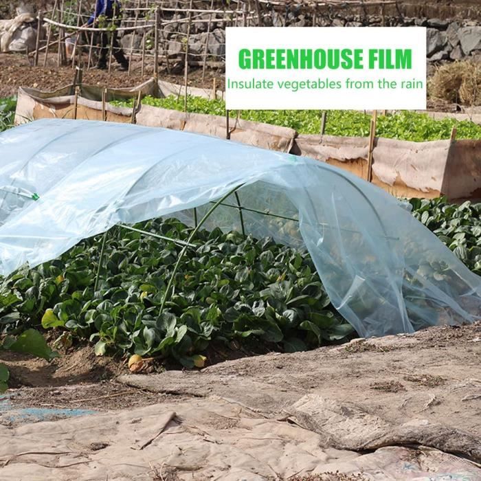 Bâche Serre ACONDE 2x6m Transparente - Polyéthylène 0,4mm Pour Tunnel Jardinage - Protection Plantes