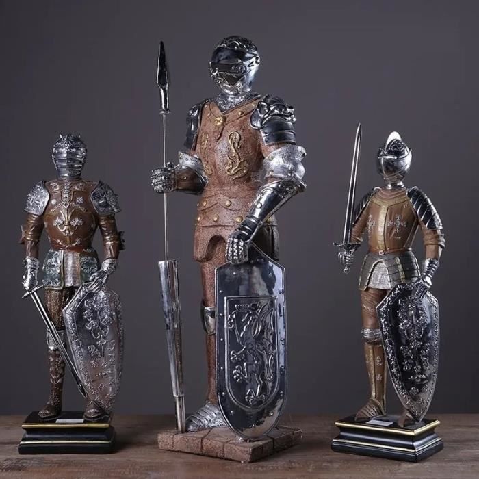 Décorations de bureau de samouraï d'armure médiévale, fer médiéval, tanière  vintage, modèle de chevalier romain, restaurant - AliExpress