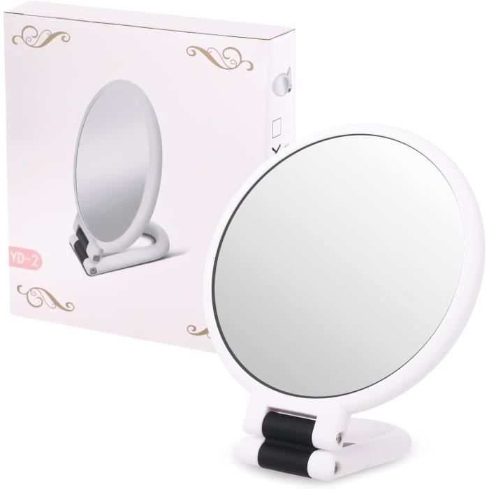 Miroir Grossissant 20x Avec Ventouses - Diamètre 15 Cm, Pour Maquillage Précis Et Soins De La Peau