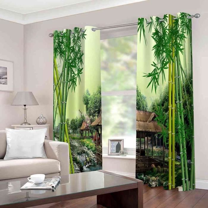 RXWZRL Lot De 2 Rideau Occultant Isolants Thermiques À Oeillets, Rideaux Et Draperies Intérieurs Salon, Rideaux pour Chambre Bebe Enfant 2 Pièces 117X230cm, 3D Guépard De La Jungle Tropicale Motif