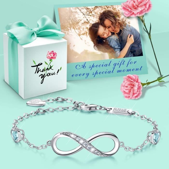 Billie Bijoux Bracelet pour femme en argent sterling 925 Infinity