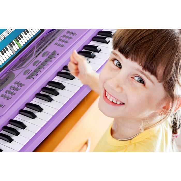 Clavier Électronique 49 Touches McGrey BK-4910VT Pour Enfants/Débutants - Micro Et Casque Inclus, Violet