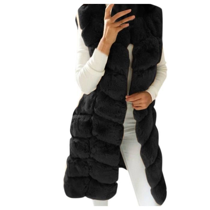 Gilet long sales fourrure femme