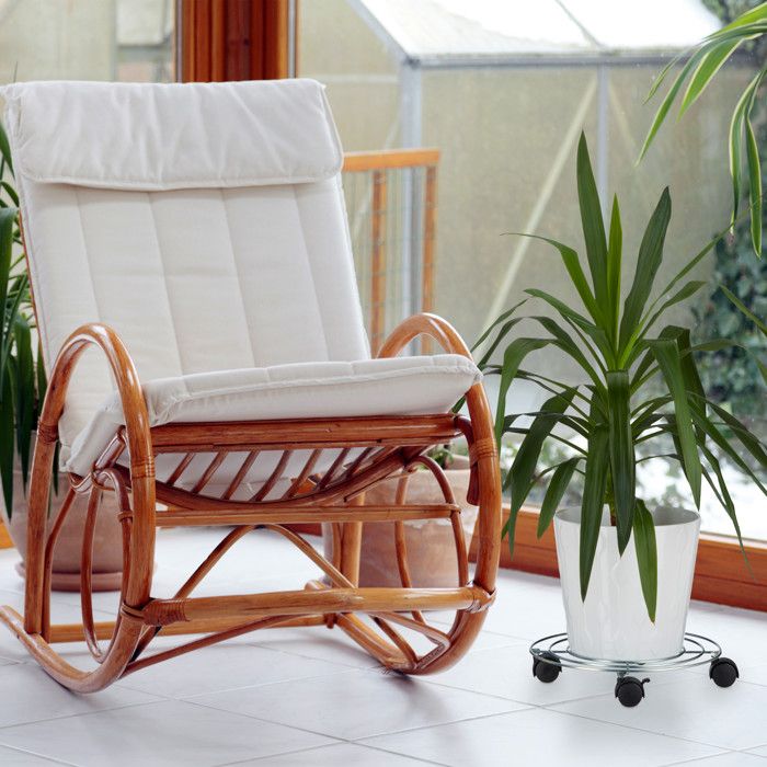 Relaxdays Porte-Plantes Rond à Roulettes En Fonte - Style Antique, Charge 25 Kg, Bronze