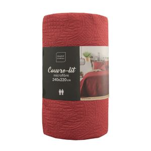 Couvre-lit 2 personnes matelassé microfibre unie Romane bleu - Bleu
