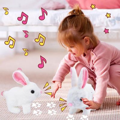 Lapin Doudou Interactif Sautant Et Parlant - Cadeau Enfant Pâques 2025