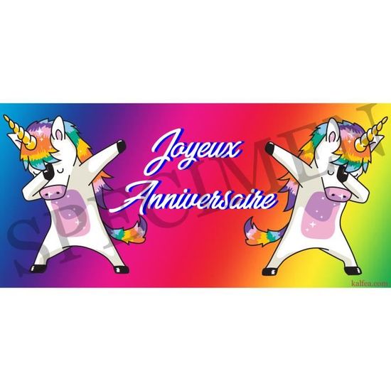 Mug Tasse Joyeux Anniversaire Licorne Dab Et Fond Arc En Ciel Impression Panoramique Idee Cadeau Enfant Cdiscount Maison