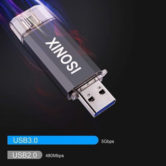 Clé USB C 512 Go avec port de type C, clé USB 2 en 1, compatible avec  smartphone Android, PC, Mac Pro (512 Go) : : Informatique
