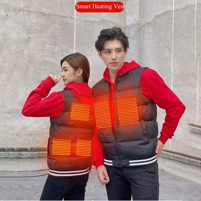 Couleur Blanc taille S Veste chauffante USB pour homme et femme