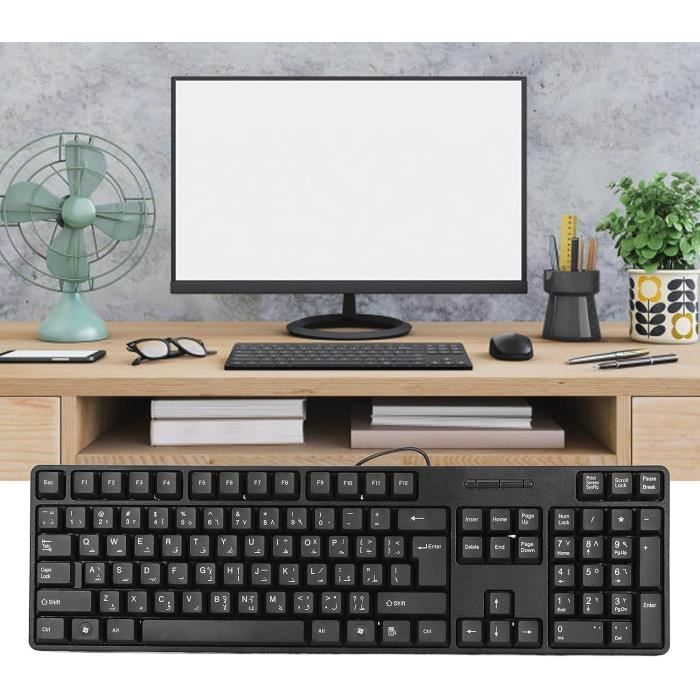 K-Snake Kit de souris clavier à sensation mécanique USB filaire 104 touches  clavier d'ordinateur, style : clavier + souris (blanc)