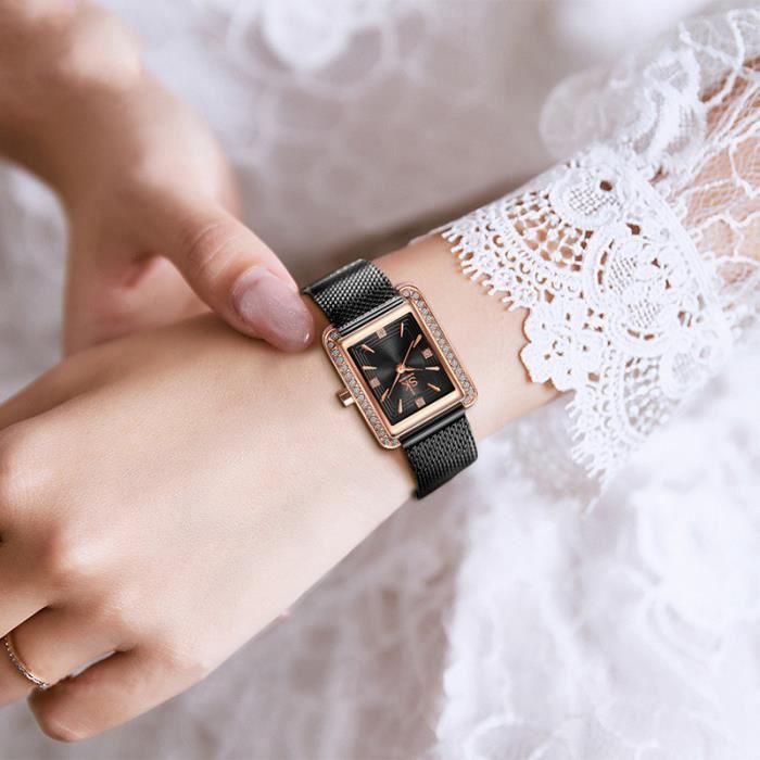 Montre rectangulaire femme best sale luxe
