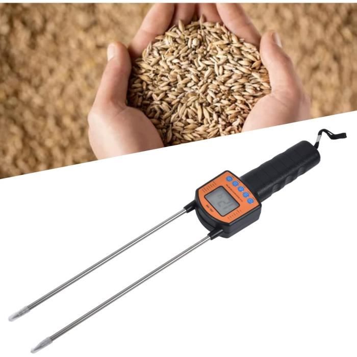 Humidimètre Numérique Pour Céréales - Mesure Blé, Maïs, Riz, Etc., Écran LCD, Précision 0.5%, Autonome