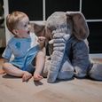 Éléphant Doux Jouets Animaux Oreiller Farcis en Peluche Bébé Coussin Copains Coussin en Peluche Jouet pour Enfants (Gris, 60cm)-3