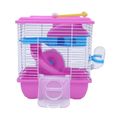 1 Pc Hamster Cage Double Couche Pratique Créative Multifonction Acrylique Portable Animaux Maison pour Petits   CAGE-3
