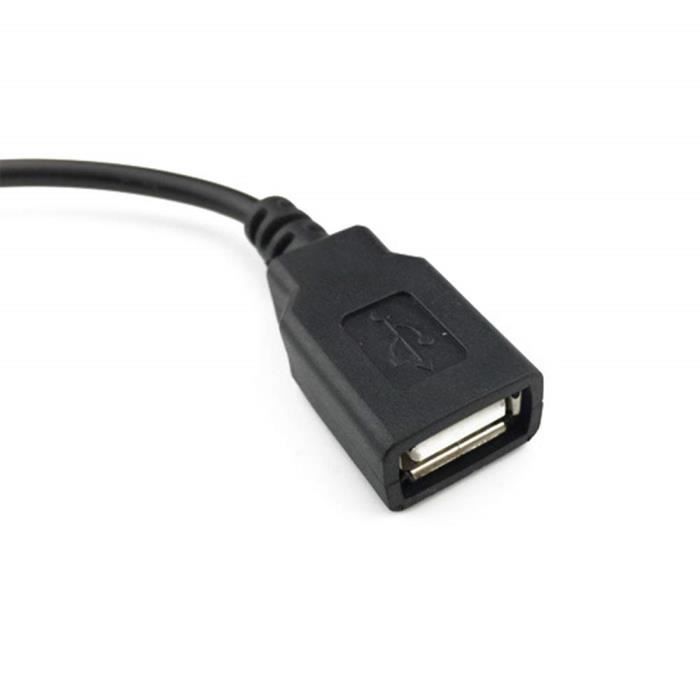 USB Tactile Noir Interrupteur de câble USB A mâle à femelle 28cm