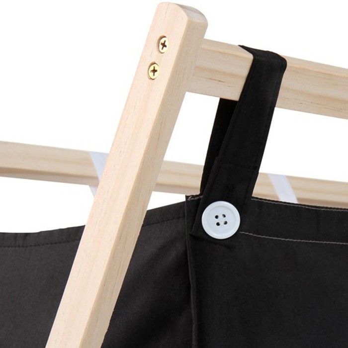 Panier à Linge Pliable En Bois Et Tissu - Cadre En X - Portable Et Design - Beige