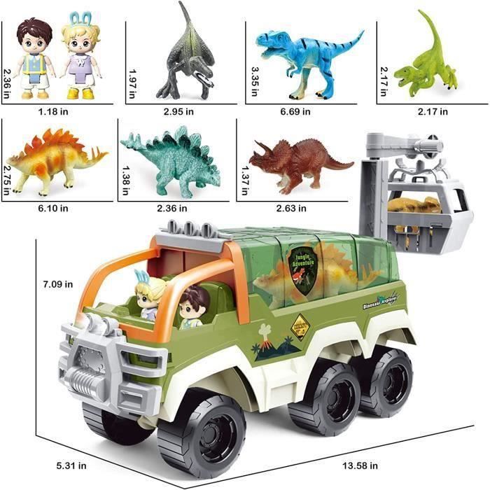 Jouets de Camion de Dinosaure pour Enfants de 2 à 5 Ans,Voiture de  Transport de Dinosaure avec Lumière et Sons pour garçon Fille - Cdiscount  Jeux - Jouets
