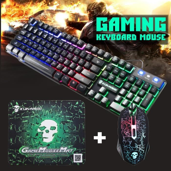 Grand bureau RGB LED éclairage tapis de souris tapis Gamer espace