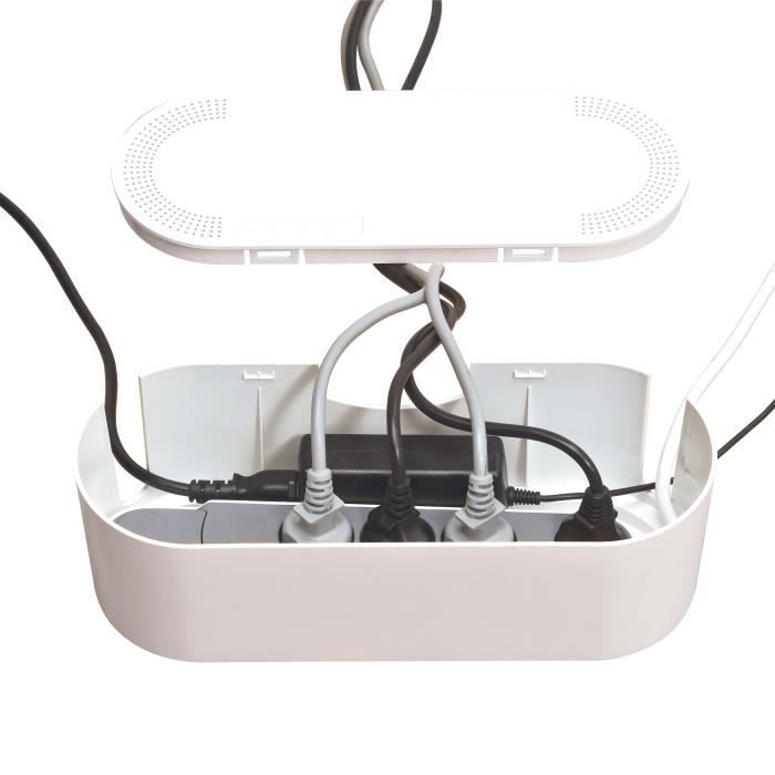 3x boîte de gestion de câble, boîte de cache de cordon d'organisateur de  câble abs, lignes électriques d'ordinateur, câbles de route, un