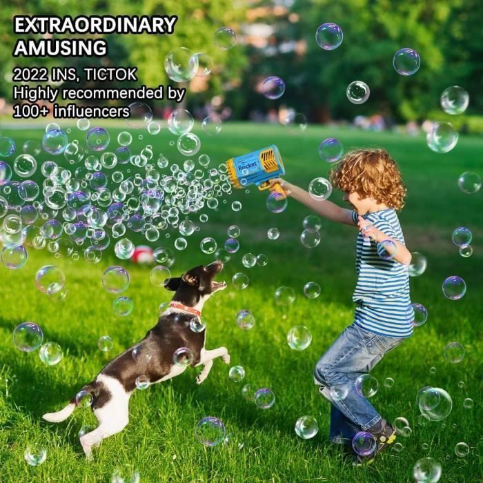 Machine à Bulles, Portable 20000+Bulles/Minute, 26trous De Bulles/Eau à