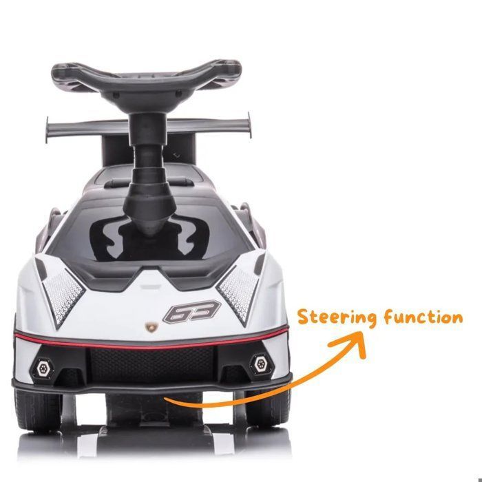 AIYAPLAY Lamborghini Essenza SCV12 Licensed Children's Ride-On Ride, White | Baby Carrier, Push Car, for Children 1 to 3 Years, Multi-Equiped, Push