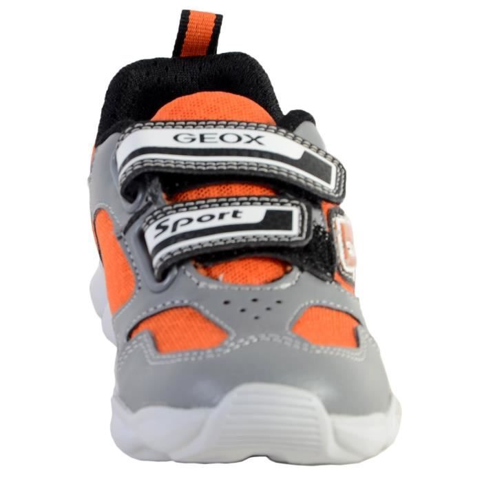 Baskets Geox Enfant Garcons J Munfrey B. C Gris Orange Scratch Synthetique Grey orange Cdiscount Chaussures