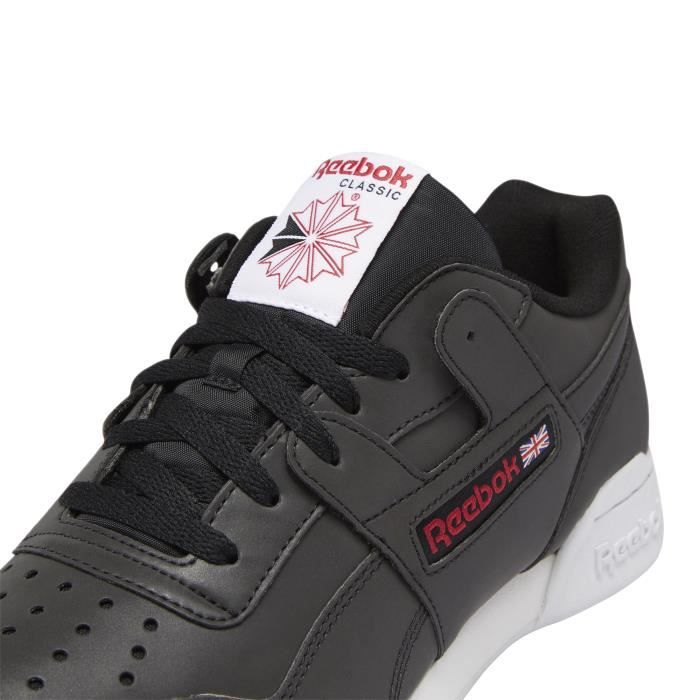 Chaussures de training Reebok Classics Workout Plus Homme Noir blanc rouge intense Cdiscount Sport