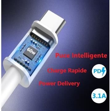 Câble USB Type C vers Type C - 1 Mètre pour Xiaomi Redmi 12C Charge Rapide  - Câble de Recharge-Synchronisation Rapide - Cdiscount Téléphonie