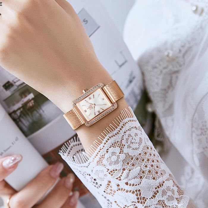 Montres femmes Luxe marque 2021 quartz imperm able rectangulaire