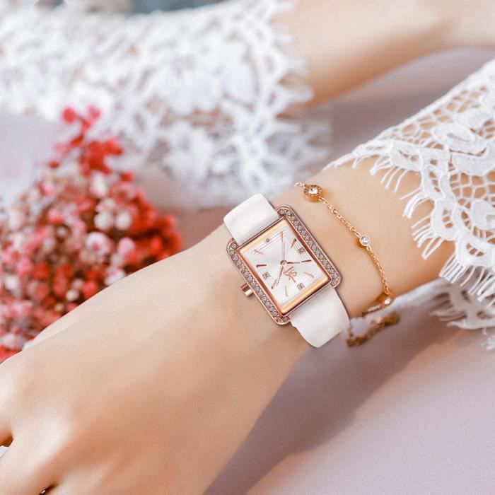 Bracelet montre cuir sale etanche