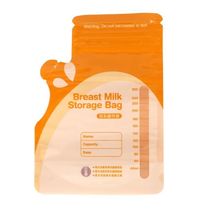Sachets de conservation du lait maternel - Avec bec verseur - 100 pièces -  240 ml 