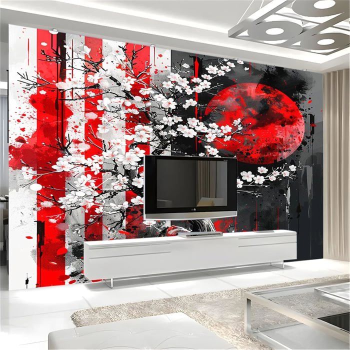 Papier Peint Panoramique 3D Art moderne soie Murale Multicolore pour ...
