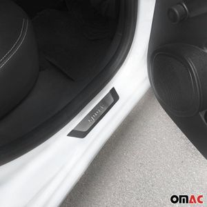 Lot De 4 Protections De Seuil De Porte Pour Renault (Captur, Clio, Megane, Etc.) - Carbone/chrome, Adhésif 3M - 10
