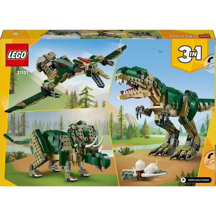 LEGO Creator 31151 3 en 1 Le T rex Dinosaure Jouet Tric ratops Ou LEGO Creator 31151 3 en 1 Le T rex Dinosaure Jouet Tric ratops Ou