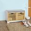 Banc De Rangement Avec Coussin Rembourré Et 2 Cubes, Fsr23-k-w - Meuble à chaussures