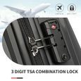British Traveller Set de 2 Valise Cabine Rigide Valises de Voyage 55cm à 4 roulettes + Serrure TSA & Portable Vanity Case Rigide-0