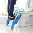 Réducteur de Toilette Enfant Pliable Réglable, avec Échelle Siège Toilette Marches Bébé Siège d'Apprentissage Escalier-0