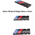 2x ///M Sport Emblème Badge Noir Autocollant pour BMW Aile latérale 45mm x 15mm-0