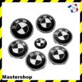 Mastershop - Kit 7 pcs logo emblème BMW Noir/Blanc 74mm+82mm+68mm+45mm-0