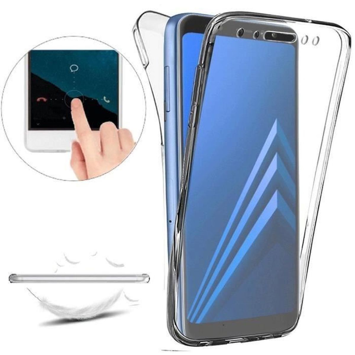 Housse Portefeuille Magnétique Pour Samsung Galaxy A8 2018 - Cuir Vert, Avec Support Et Poche Carte - Protection Complète
