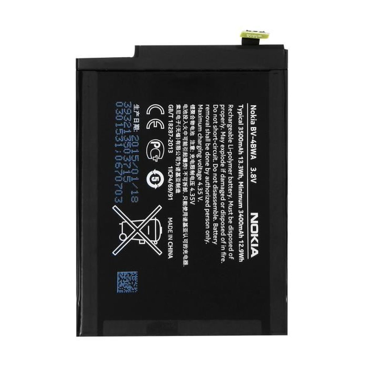 Batterie d'origine Nokia Lumia 1320 Nokia BV4BWA 3500mAh Cdiscount Téléphonie