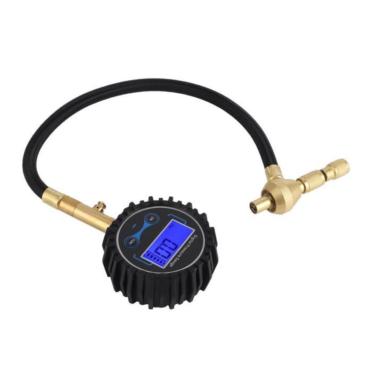 Gonfleur De Pneu Avec Manomètre Intégré 220 PSI / 15 Bar - Embout En Laiton, Flexible, Universel Pour Voiture, Moto, Vélo, Camion - 14