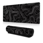 PROCHOSEN Grand tapis de souris de jeu, sous-main minimaliste et cool pour clavier et souris, 80 x 30 x 0.2 cm, imprimé carte topographique