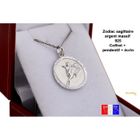 ASCALIDO Pendentif médaille zodiac SAGITTAIRE en argent massif 925 rodhié Gravure au dos gratuite avec chaine et boite incluse