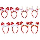 DLZAOAO 8 pièces Serre-tête de Noël Lumineux Bandeaux Cheveux en Forme de Bonhomme de Neige Cerf LED Serre-tête de Peluche Cheveux