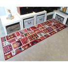 Tapis couloir PATCHWORK rouge DEBONSOL - 70x230cm