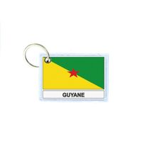 Porte cles clé clefs imprime double face drapeau GF guyane francaise